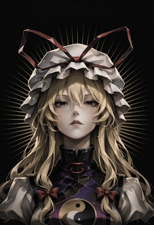 Score7, Score8, Score9, Yakumo Yukari, 1girl, Solo, Hat, Bla...