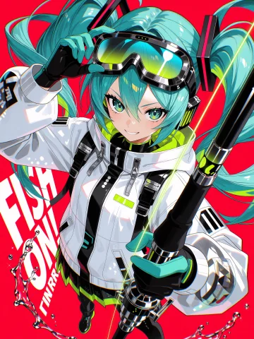 Hatsune Miku With Iconic Teal Twin-tails Featuring Gravity-d... — Stable Diffusion AI Prompt: Hatsune Miku with iconic teal twin-tails featuring gravity-defying physics and p...