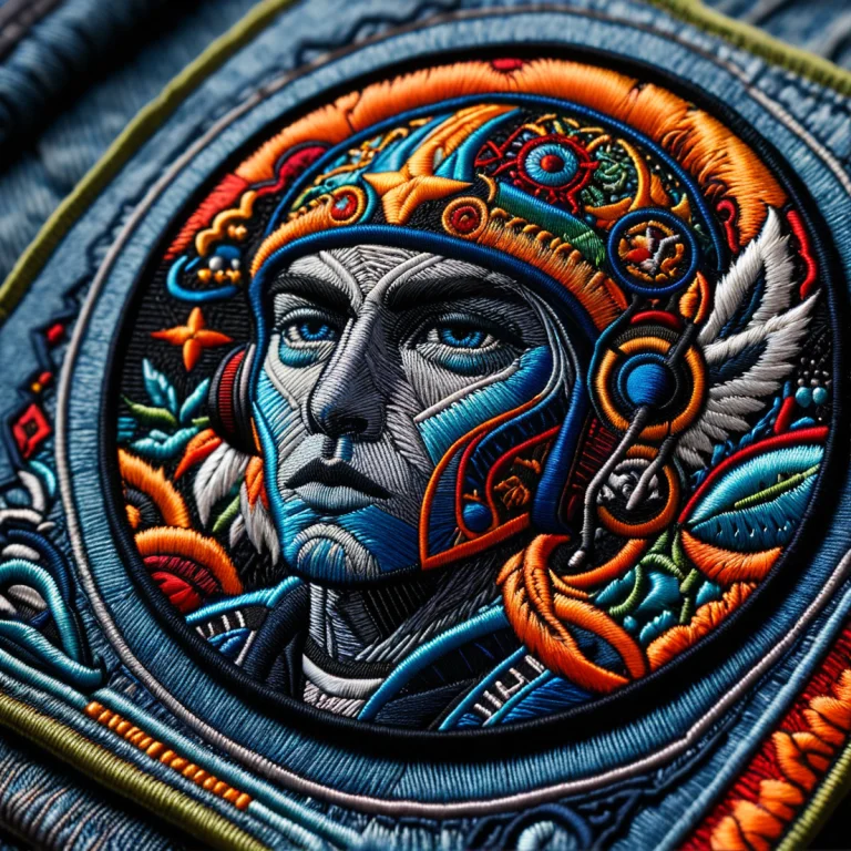 Anasazi Style Hyperdetailed Macro Photography Of Embroidery,...