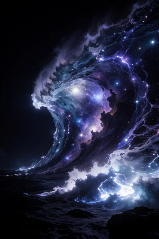 A Colossal Tsunami Wave Frozen In Time, Made Entirely Of Glo...