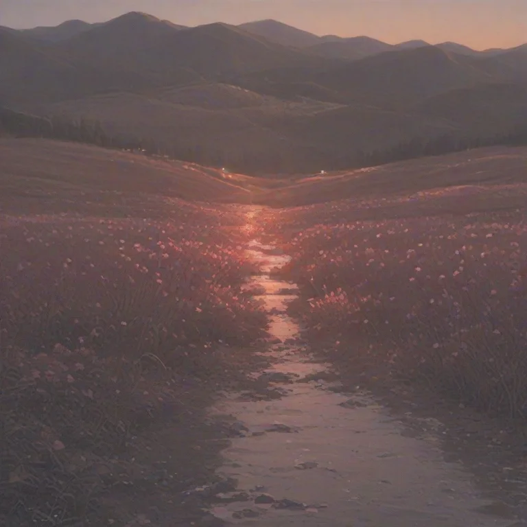 Mountains, Valley Full Of Pink Flower, Flowers, Plains Of Fl...