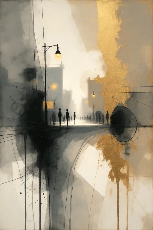 Strangedaal. Evocative Mixed Media Abstract Painting, Layere...