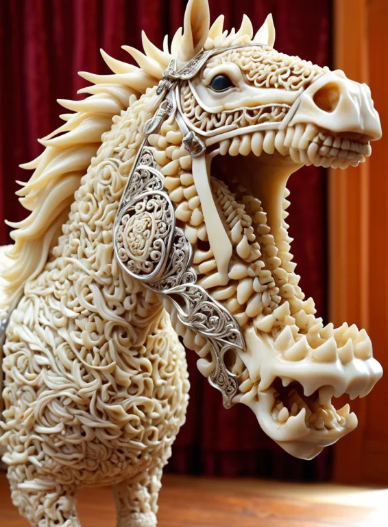 Teeth, Lorateef-morph-sdxl0.85 Toothy, Horse Running Madeoft...