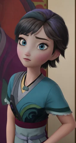 Split-color Hair, Blue-gray Eyes, Athlete, Frozen Style, Uki... — Stable Diffusion AI Prompt: split-color hair, blue-gray eyes, athlete, frozen style, Ukiyo-e, masterpiece, p...