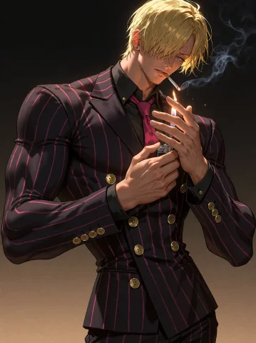Sanji From One Piece, Modern Latest-version Design, Front-fa... — Stable Diffusion AI Prompt: Sanji from One Piece, modern latest-version design, front-facing 3/4 half-body c...