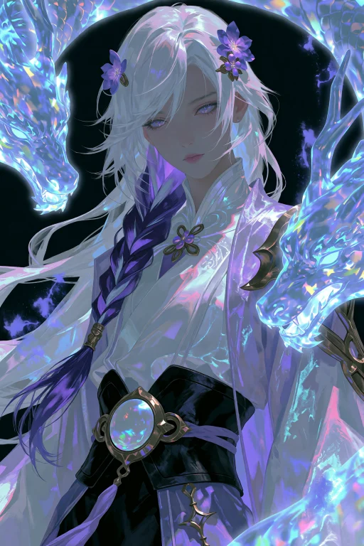Highres, Absurdres,gl4sy4r4v An Ethereal, Stylized Portrait...