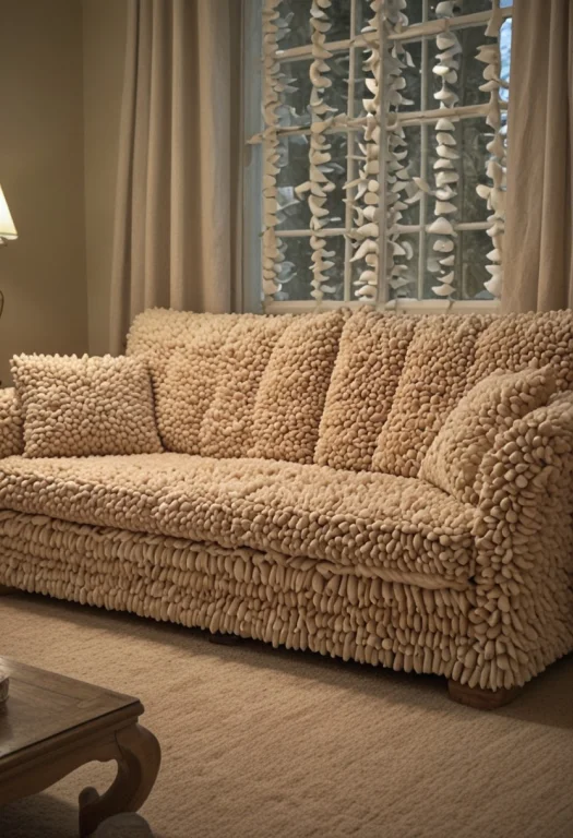 A Cozy Living Room Sofa That Is Made Entirely Of Incisors, T...