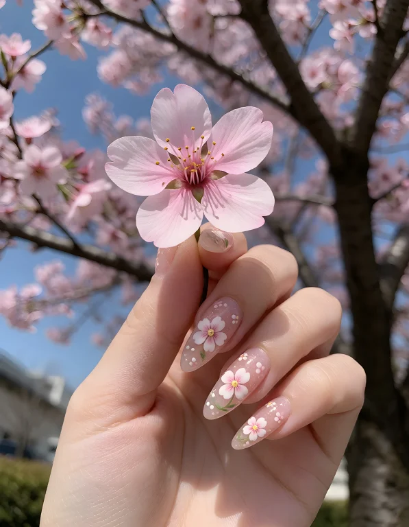 The Image Captures A Close-up Of A Hand Delicately Holding A...