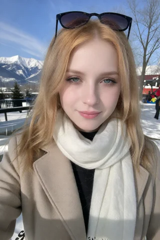 Selfie Of A Young 20yp Polish Woman With Long Carrot Ginger... — Stable Diffusion AI Prompt: Selfie of a young 20yp Polish woman with long carrot ginger straight hair, weari...