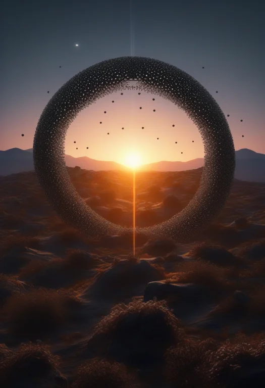 A Dyson Swarm Half-built Around A Distant Sun, Symmetrical C...