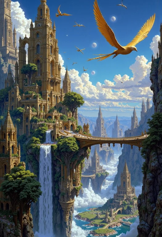 A Breathtaking Celestial Landscape. The Scene Features Float...