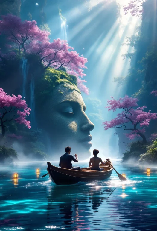 A Breathtaking Cinematic Scene Set In A Lush, Fantastical En...