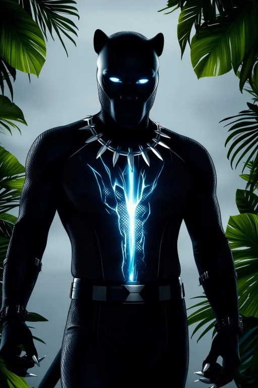 Black Panther Emerging From Wakandan Shadows, Claws Out, Kin...