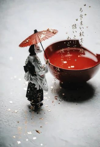 Zidiusar, A Graceful Figure Wearing An Elegant Kimono, Fox E... — Stable Diffusion AI Prompt: zidiusAr, A graceful figure wearing an elegant kimono, fox ears, open red japane...