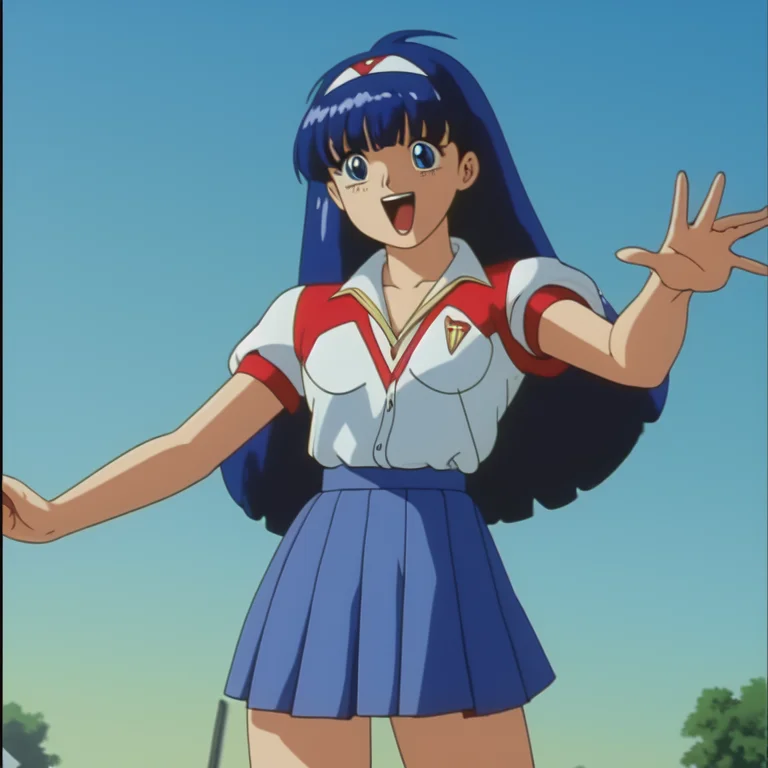 Loratsuruginohikari0.8, Tsuruginohikari, 1girl, Solo, Blue H...