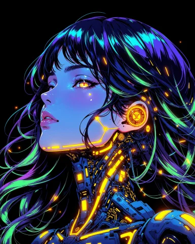 A Digital Anime Artwork In The Style Of Cklg, A Striking Clo... — FLUX AI Prompt: A digital anime artwork in the style of cklg, A striking close-up portrait of a...
