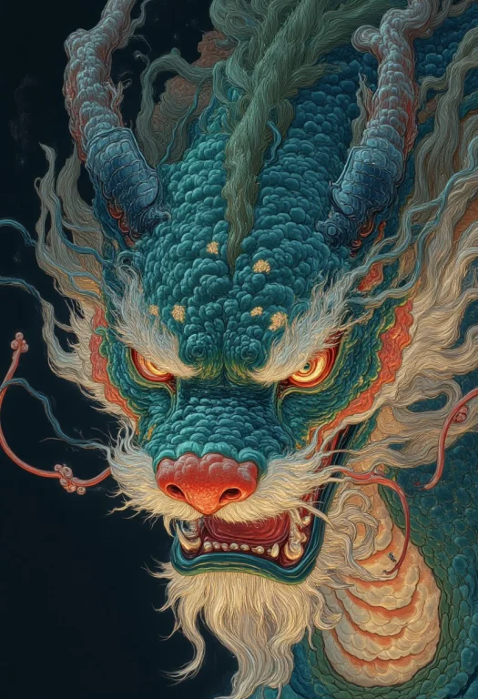 Glitching Face By Woke Media, Asian Dragon , Blue, Green Sna...