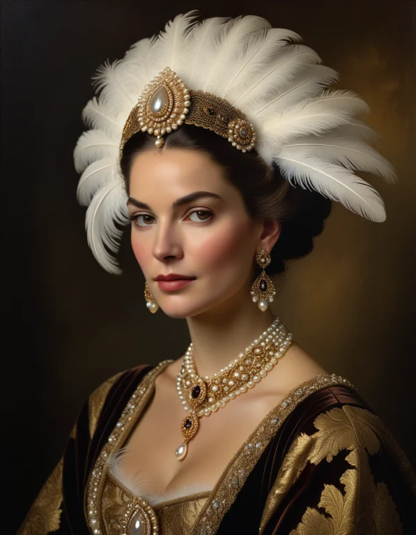 A High-quality Oil Painting Of A Noblewoman In The Baroque S...