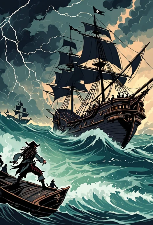 Fantasy Cover For A Pirates Of The Caribbean Novel, Pulp Fan...