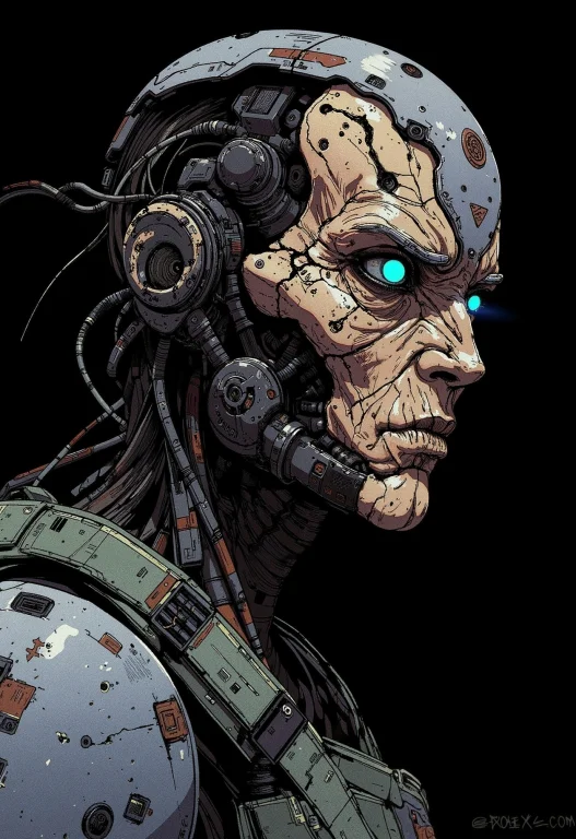 A Digital Illustration Portrait In The Style Of Ck-js, Prese...
