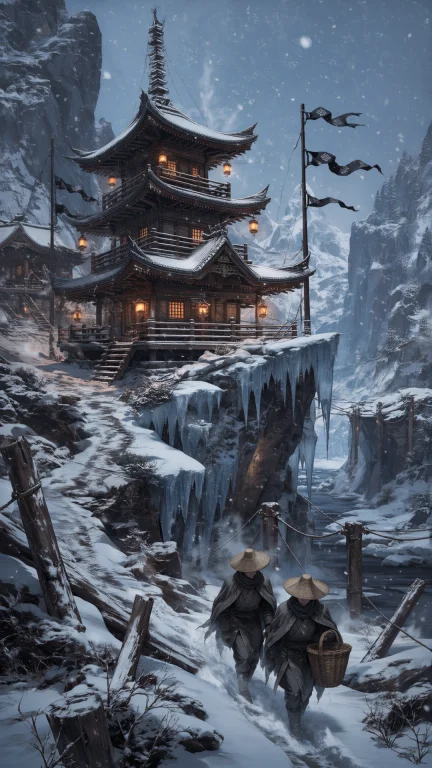 Thin Black Outlines,a Hauntingly Beautiful Winter Scene Feat...