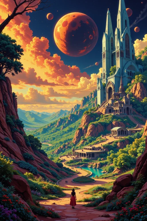 A Futuristic Society Beautiful Landscape, Day, Woman, Very I...