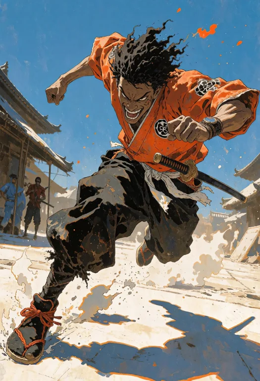 Thin Black Outlines, A Dynamic, High-octane Art Illustration...
