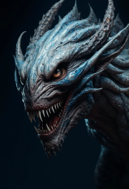 A Creature With A Menacing Appearance, Featuring Sharp Teeth...