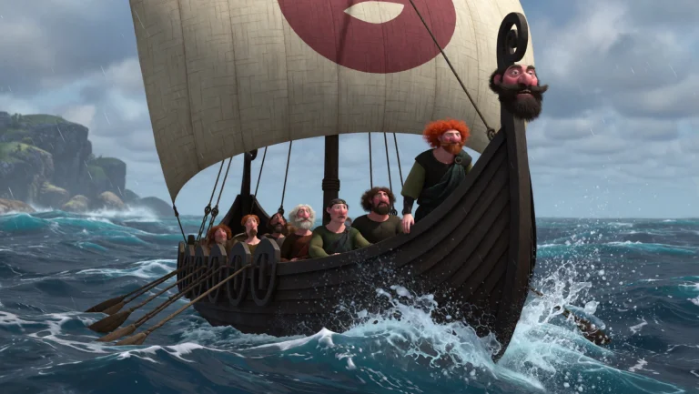 Brv, A Viking Ship In A Storm In The Ocean