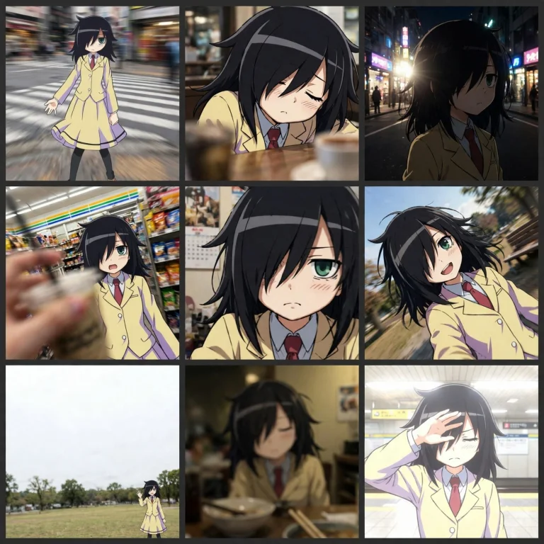 Use Image1 As The Character Reference And Create A 3x3 Grid...