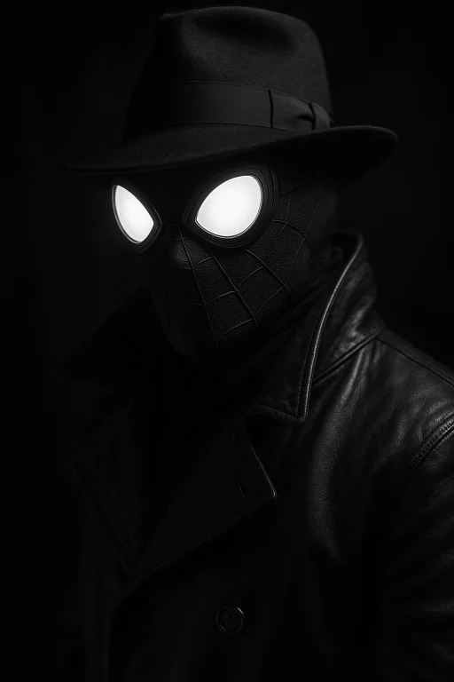 Close Up Portrait, Spider-man Noir, Wearing Leather Trench C...