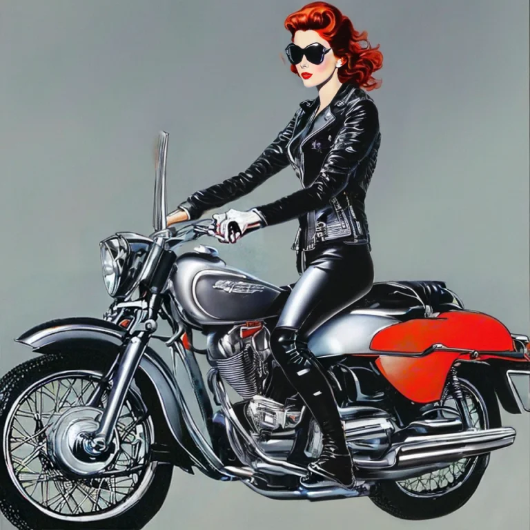A Pretty Woman Sitting On A Motorcycle In Tokyo Alone Alone...