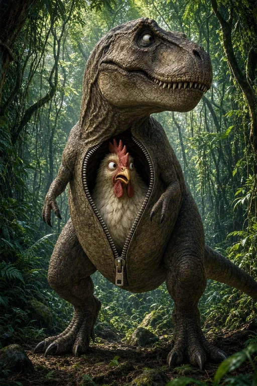 Theres A Chicken Hiding Inside The Tyrannosaurus