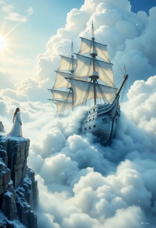 Create A Surreal And Dreamlike Scene Featuring A Majestic Wh...