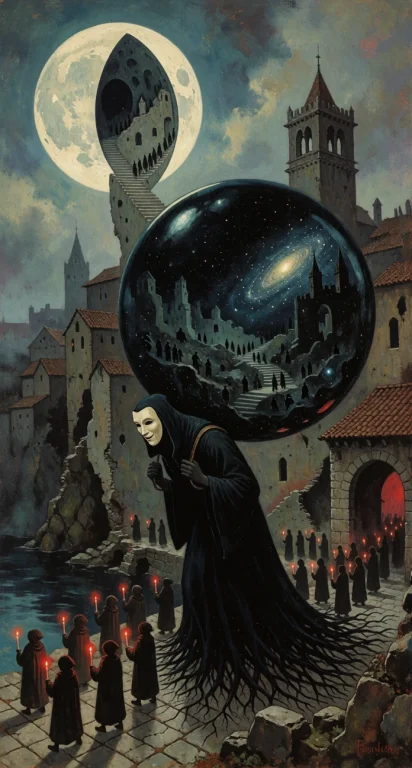 A Monumental Surrealist Scene At The Edge Of An Abandoned Me...