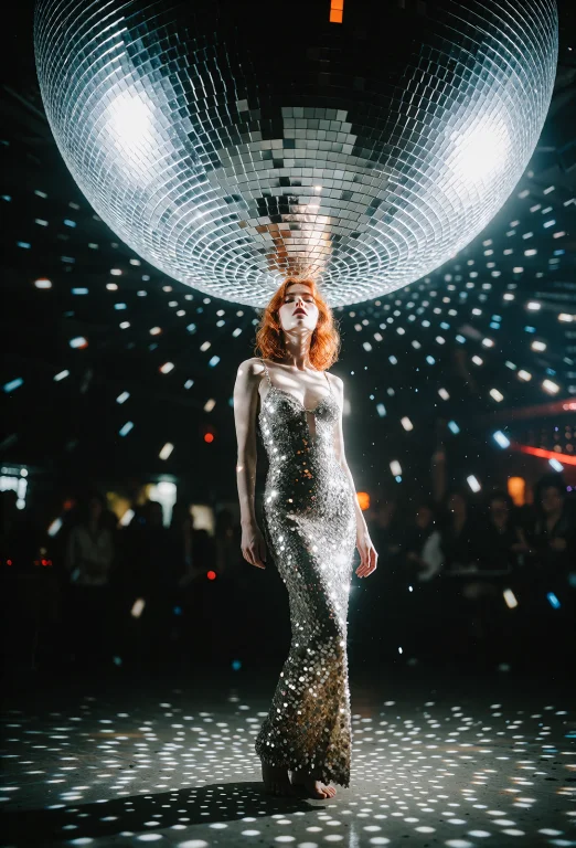 A Glittering, Glamorous Fashion Shot In The Bold Style Of Ni...