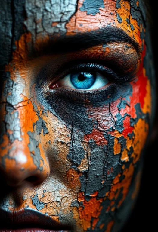 A Close-up Of A Face, Predominantly Focusing On An Eye And A...
