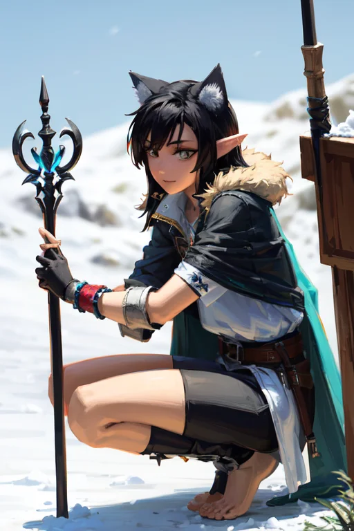 Wolf, Blue Eyes, Animal Ears, Weapon, Holding, 1boy, Outdoor...