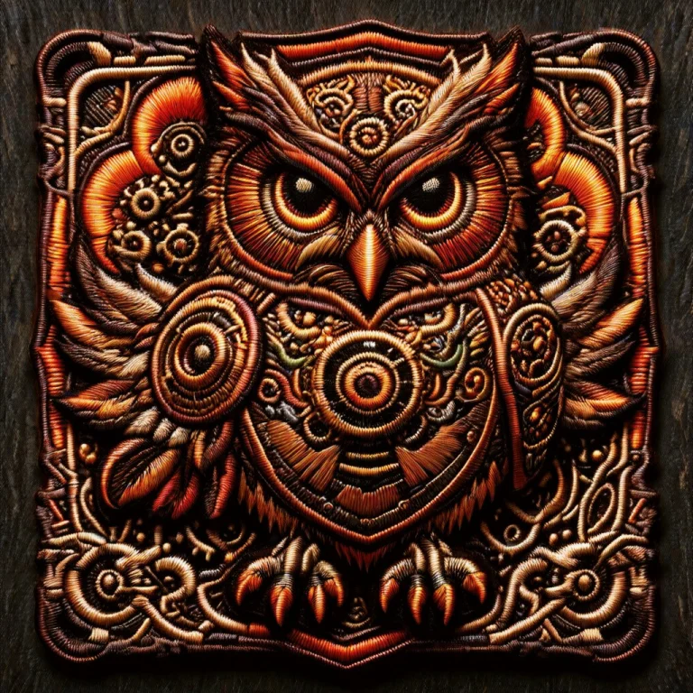 A Detailed Shield-shaped Embroidered Emblem Patch Of A Mecha...
