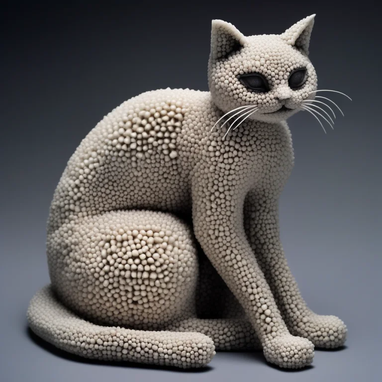 One Round Cat Seated With Both Front Paws Pinning Down Its O...