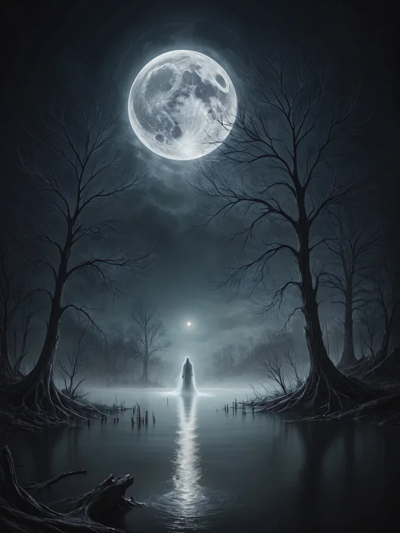 Create An Image Of A Mysterious Ghostly Figure Made Of Mad-w...