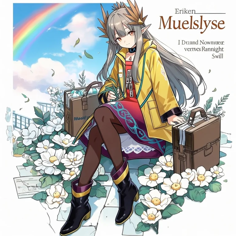 Pointy Ears, 1girl, Muelsyse Arknights, Boots, Arknights, Fl...