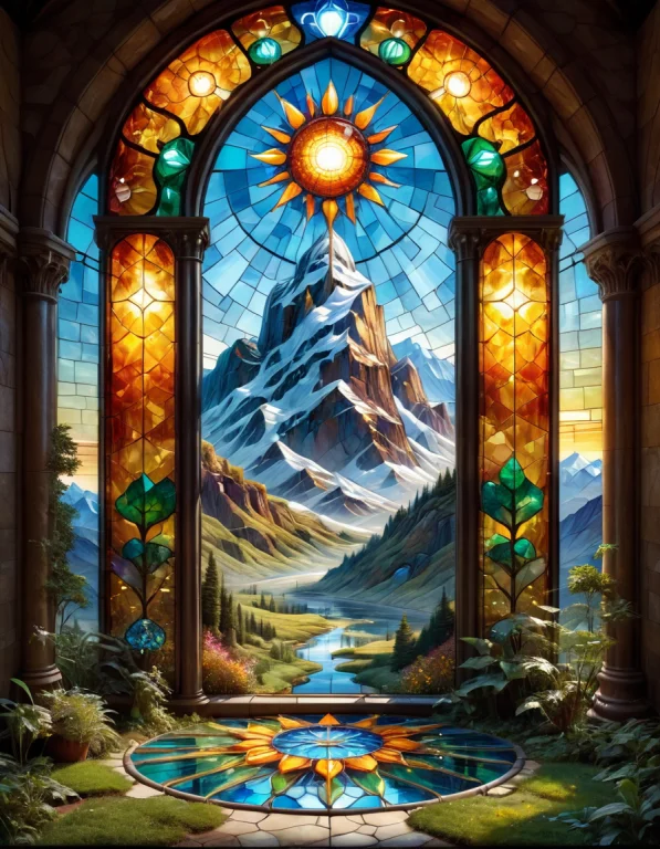 Stained Glass Art Designed By Louis Comfort Tiffany1.1 And T...
