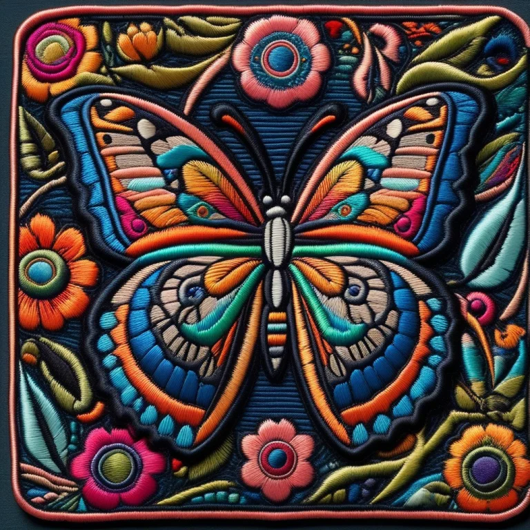 Create A Spectacular Embroidered Patch Depicting A Giant Iri...