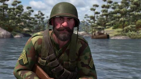 Brv, A Soldier In A River — Stable Diffusion AI Prompt: brv, A soldier in a river