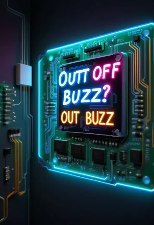 Tzigocbs, Buzz, Wall With Neon Sign With Words Out Of Buzz