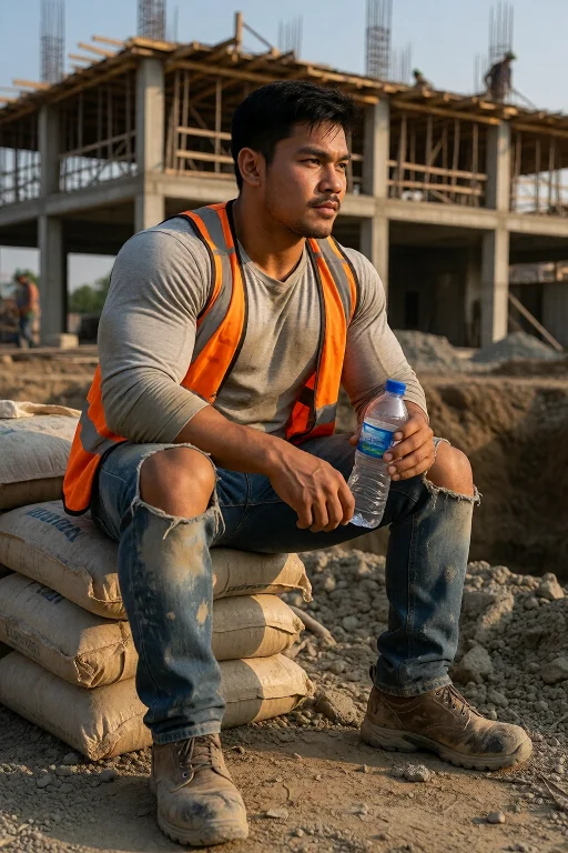 Zixco, A Handsome Muscular Thai Construction Worker In His E...