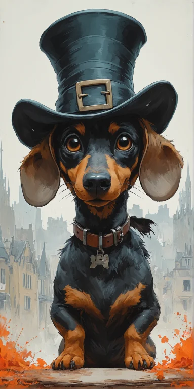 Dachshund-anthro Tim Burtons Character In The City