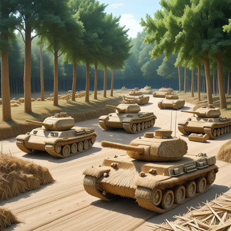 Army Whales On Tanks Driving Into Battle In A Forest Entirel...