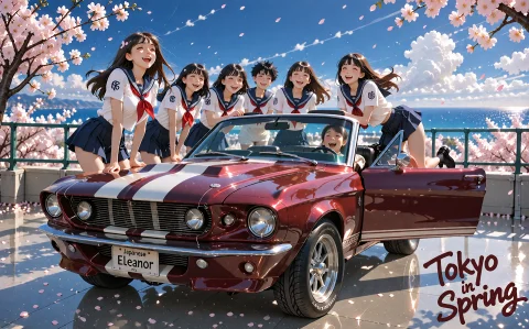 Eleanor High Quality, Masterpiece, Japanese Spring Break On... — Stable Diffusion AI Prompt: eleanor High Quality, Masterpiece, Japanese spring break on the rooftop—let the...